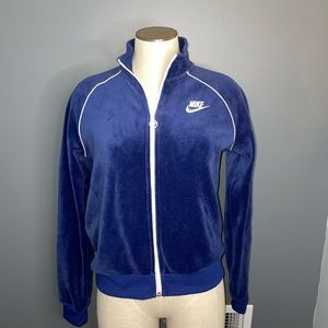 Deep blue velour Nike zip up!💙